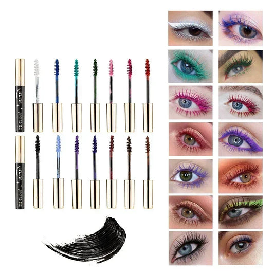 5D Silk Fiber Mascara Lash Color Mascara Waterproof 14 Colors 3D Mascara Eyelash Extension Thick Lengthening Eye Lashes Cosmetic