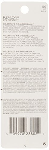 Revlon Pencil Eyeliner, ColorStay 2-in-1 Eye Makeup,Waterproof, Longwearing with Smudge Brush, Angled Kajal Eyeliner, 101 Onyx, 0.01 Oz