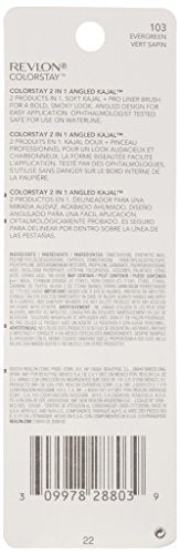 Revlon Pencil Eyeliner, ColorStay 2-in-1 Eye Makeup,Waterproof, Longwearing with Smudge Brush, Angled Kajal Eyeliner, 101 Onyx, 0.01 Oz