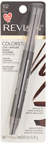 Revlon Pencil Eyeliner, ColorStay 2-in-1 Eye Makeup,Waterproof, Longwearing with Smudge Brush, Angled Kajal Eyeliner, 101 Onyx, 0.01 Oz