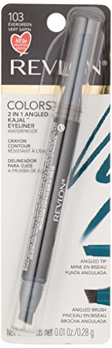 Revlon Pencil Eyeliner, ColorStay 2-in-1 Eye Makeup,Waterproof, Longwearing with Smudge Brush, Angled Kajal Eyeliner, 101 Onyx, 0.01 Oz