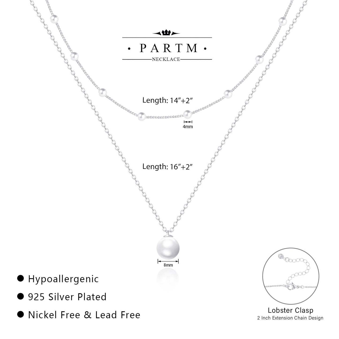 Pearl Necklace for Women Layered Trendy 14K Gold Plated Dainty Pearl Pendant Choker Set Handmade Pearl Gold Necklace Stack Simple Cute Jewelry Gifts for Women