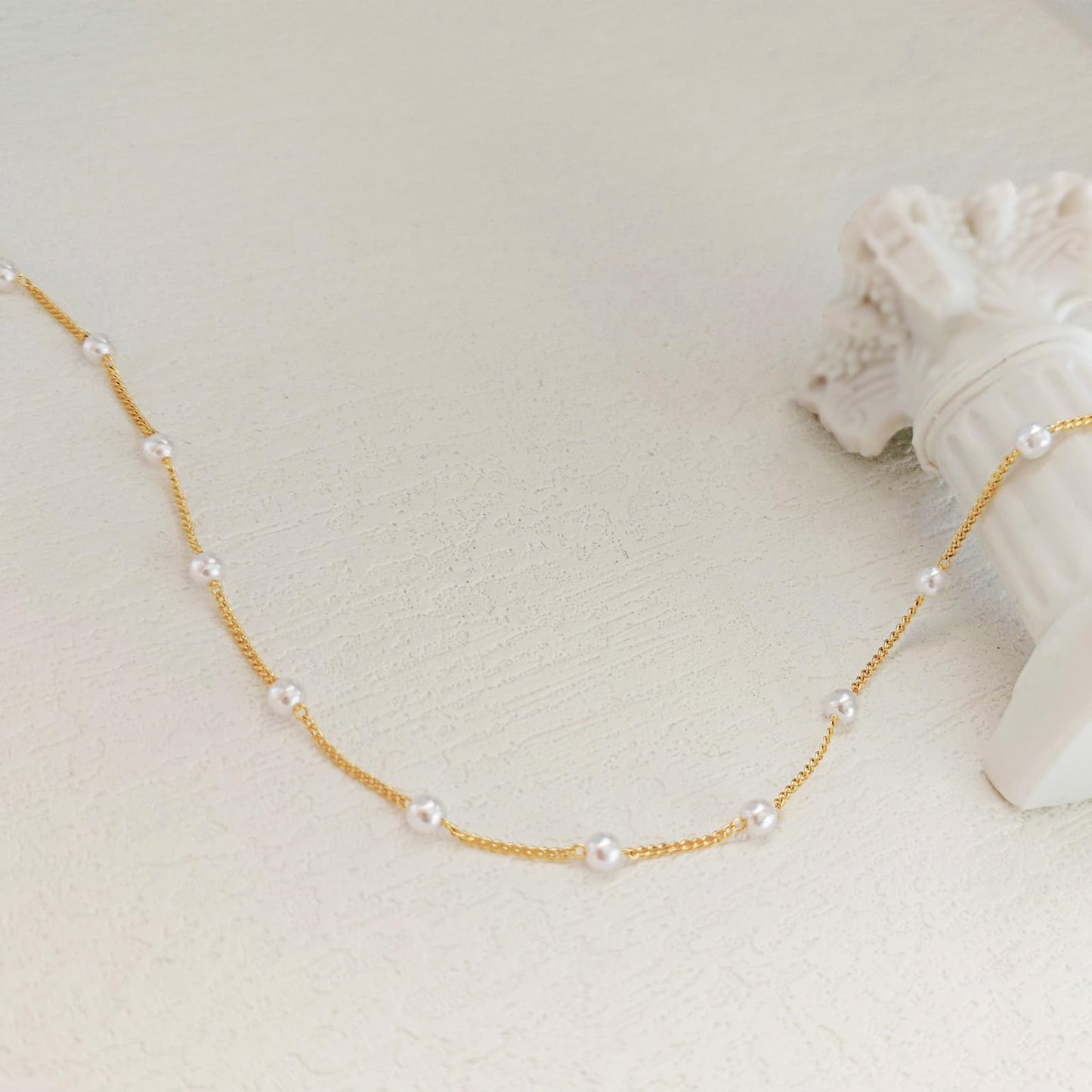 Pearl Necklace for Women Layered Trendy 14K Gold Plated Dainty Pearl Pendant Choker Set Handmade Pearl Gold Necklace Stack Simple Cute Jewelry Gifts for Women