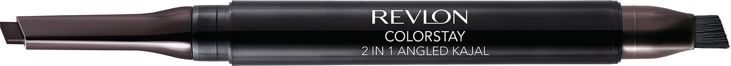 Revlon Pencil Eyeliner, ColorStay 2-in-1 Eye Makeup,Waterproof, Longwearing with Smudge Brush, Angled Kajal Eyeliner, 101 Onyx, 0.01 Oz