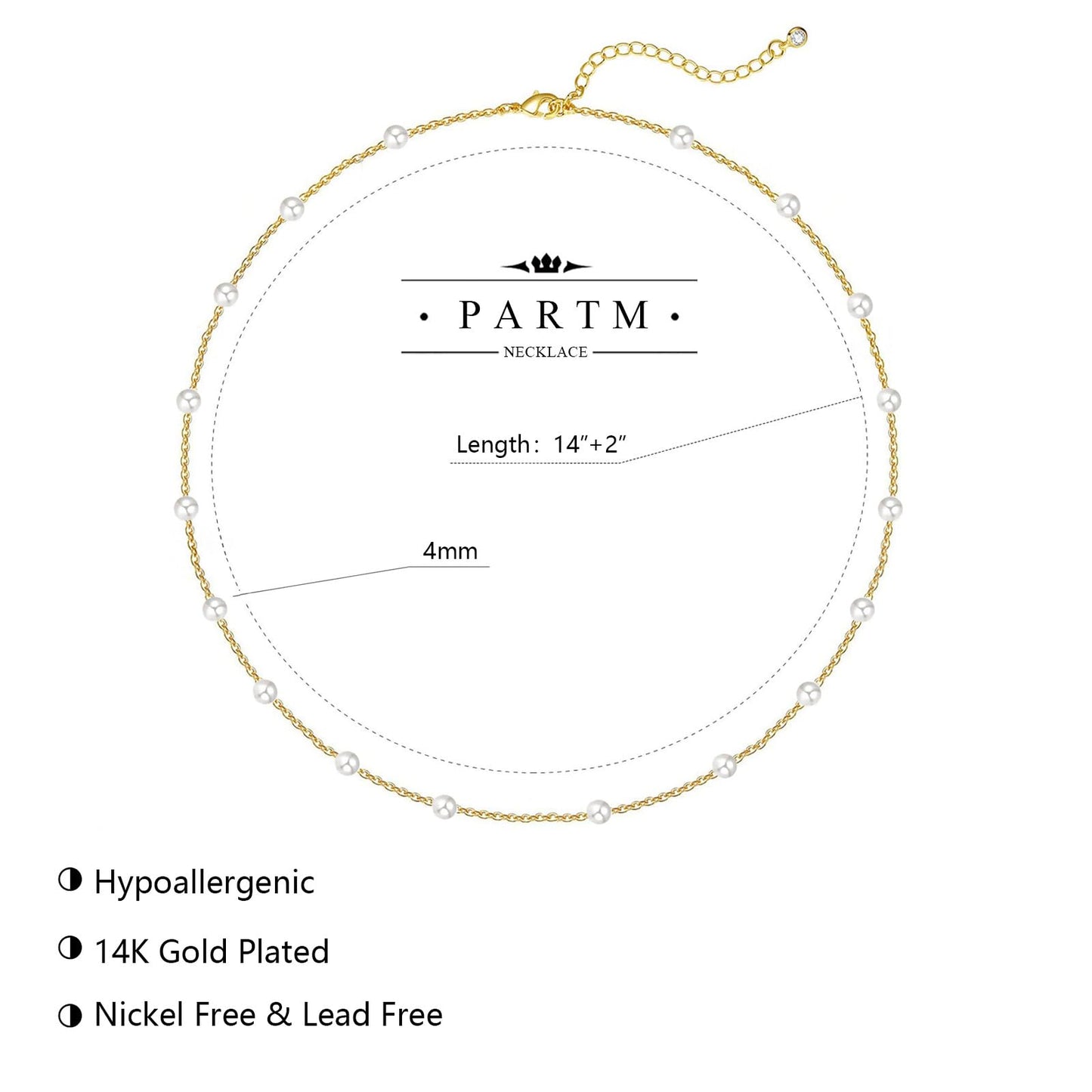 Pearl Necklace for Women Layered Trendy 14K Gold Plated Dainty Pearl Pendant Choker Set Handmade Pearl Gold Necklace Stack Simple Cute Jewelry Gifts for Women