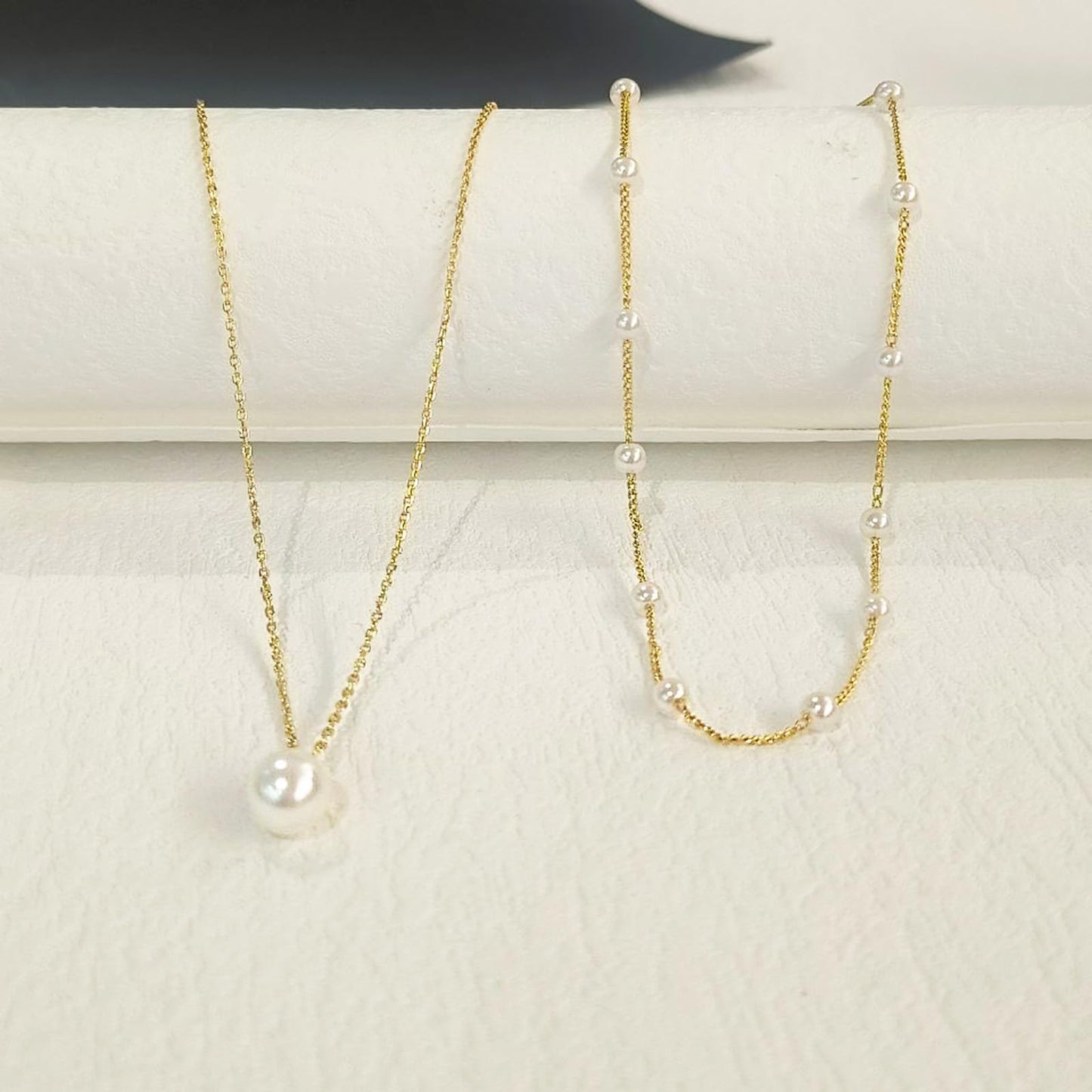 Pearl Necklace for Women Layered Trendy 14K Gold Plated Dainty Pearl Pendant Choker Set Handmade Pearl Gold Necklace Stack Simple Cute Jewelry Gifts for Women