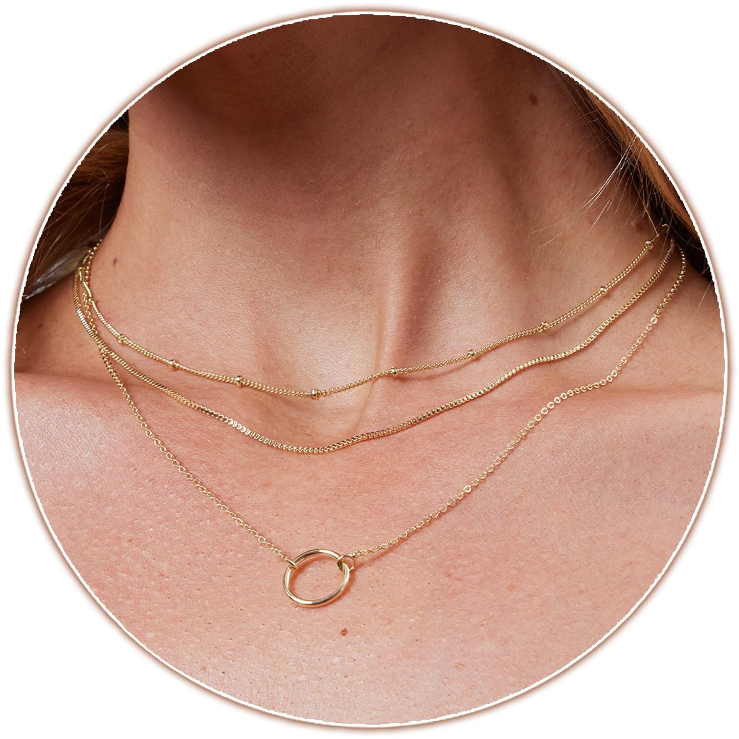 Pearl Necklace for Women Layered Trendy 14K Gold Plated Dainty Pearl Pendant Choker Set Handmade Pearl Gold Necklace Stack Simple Cute Jewelry Gifts for Women