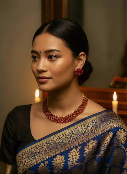 Handmade Red Crystal Jewelry Set