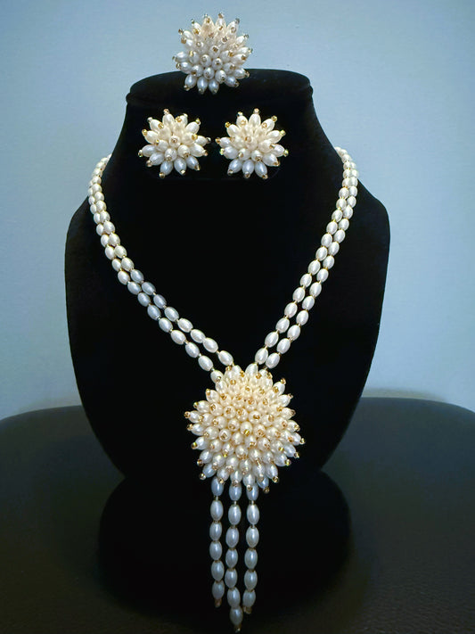 Handmade Beaded Jewelry Set – Necklace, Earrings &amp; Ring