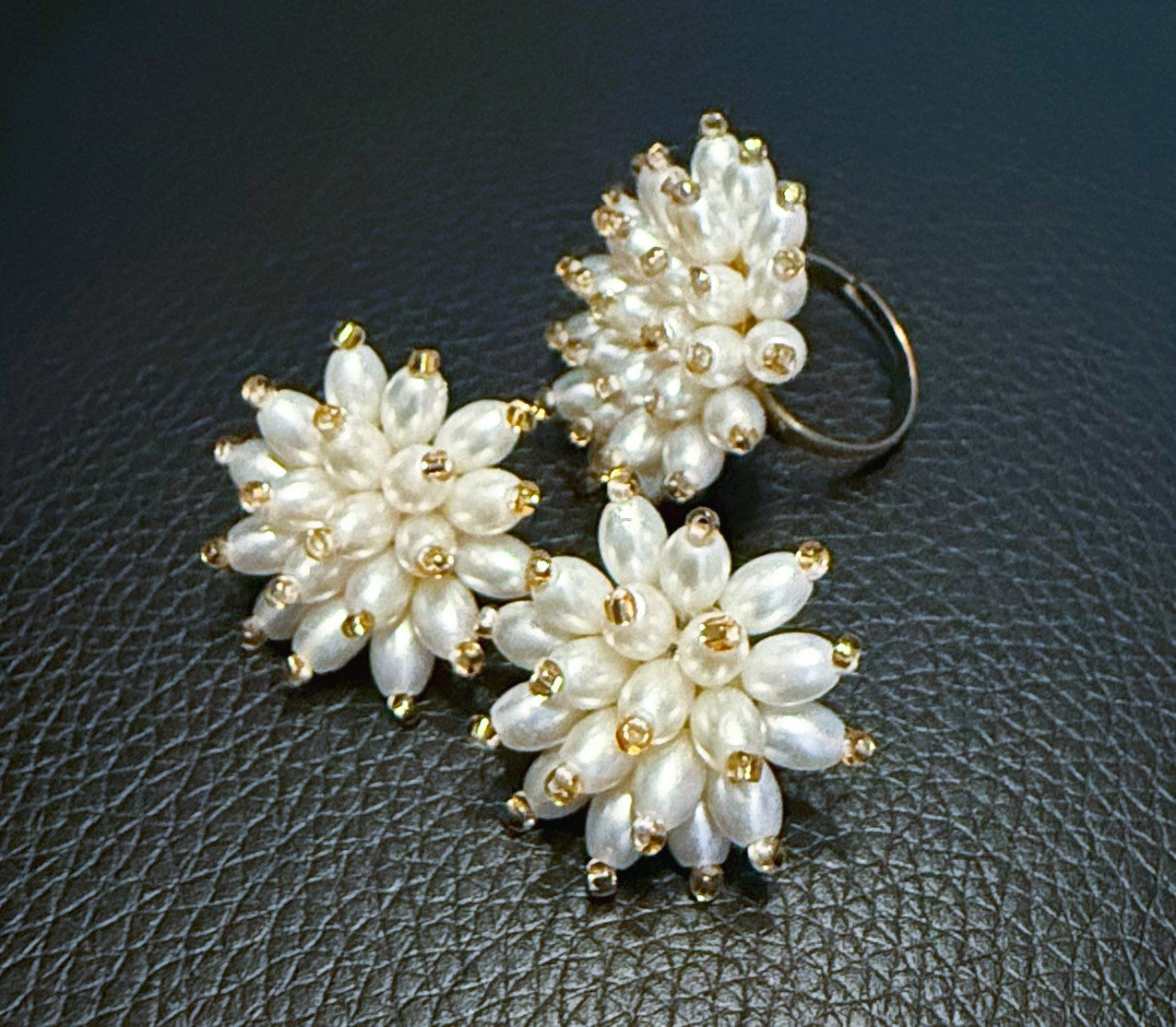 Handmade Beaded Jewelry Set – Necklace, Earrings &amp; Ring