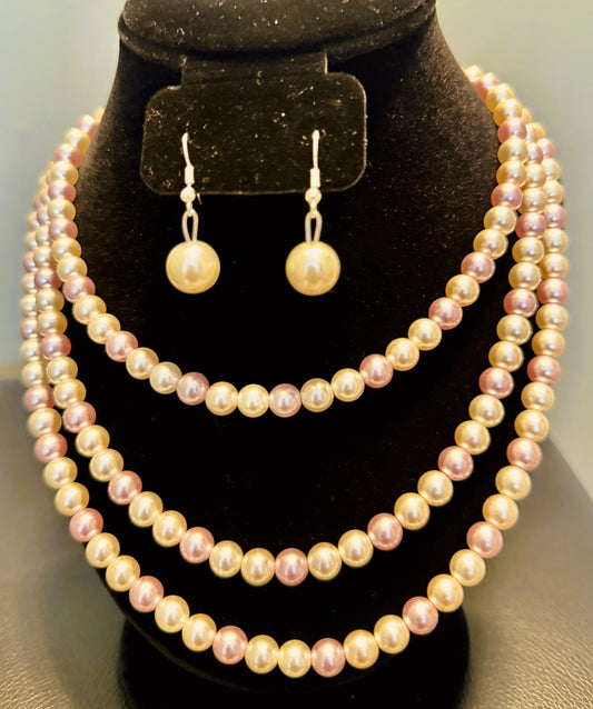Handmade Nepali Faux Pearl Necklace Set – Elegant Party Jewelry